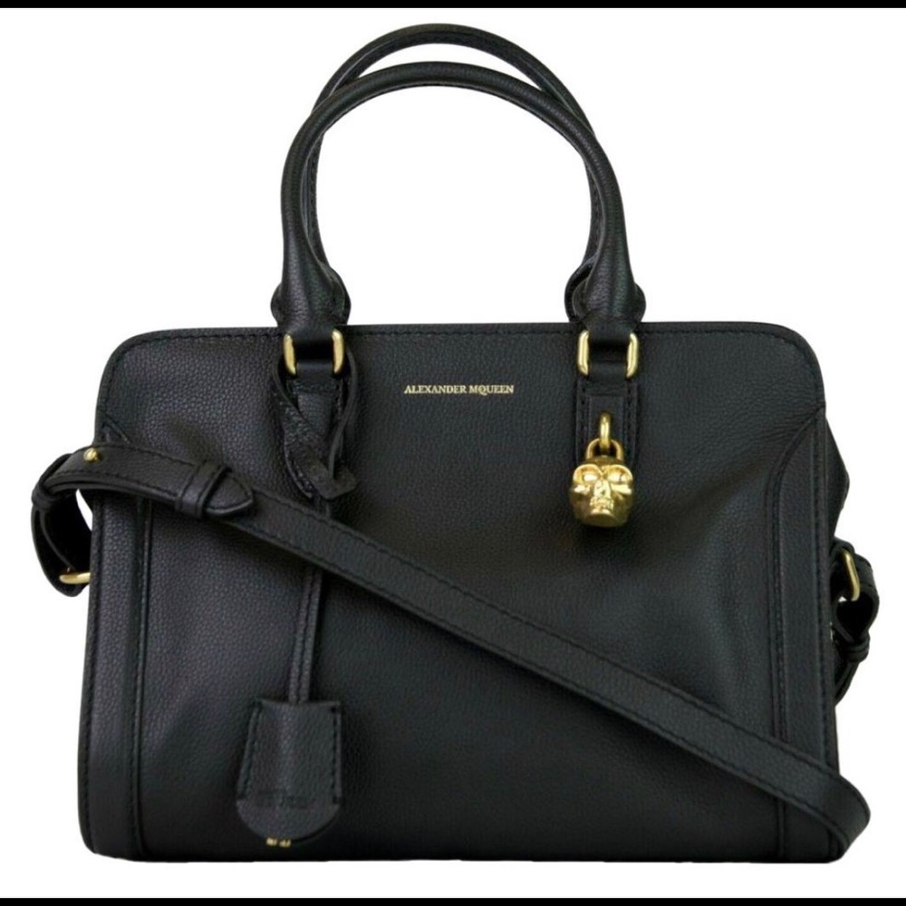 Authentic Alexander McQueen Black Top Handle Bag